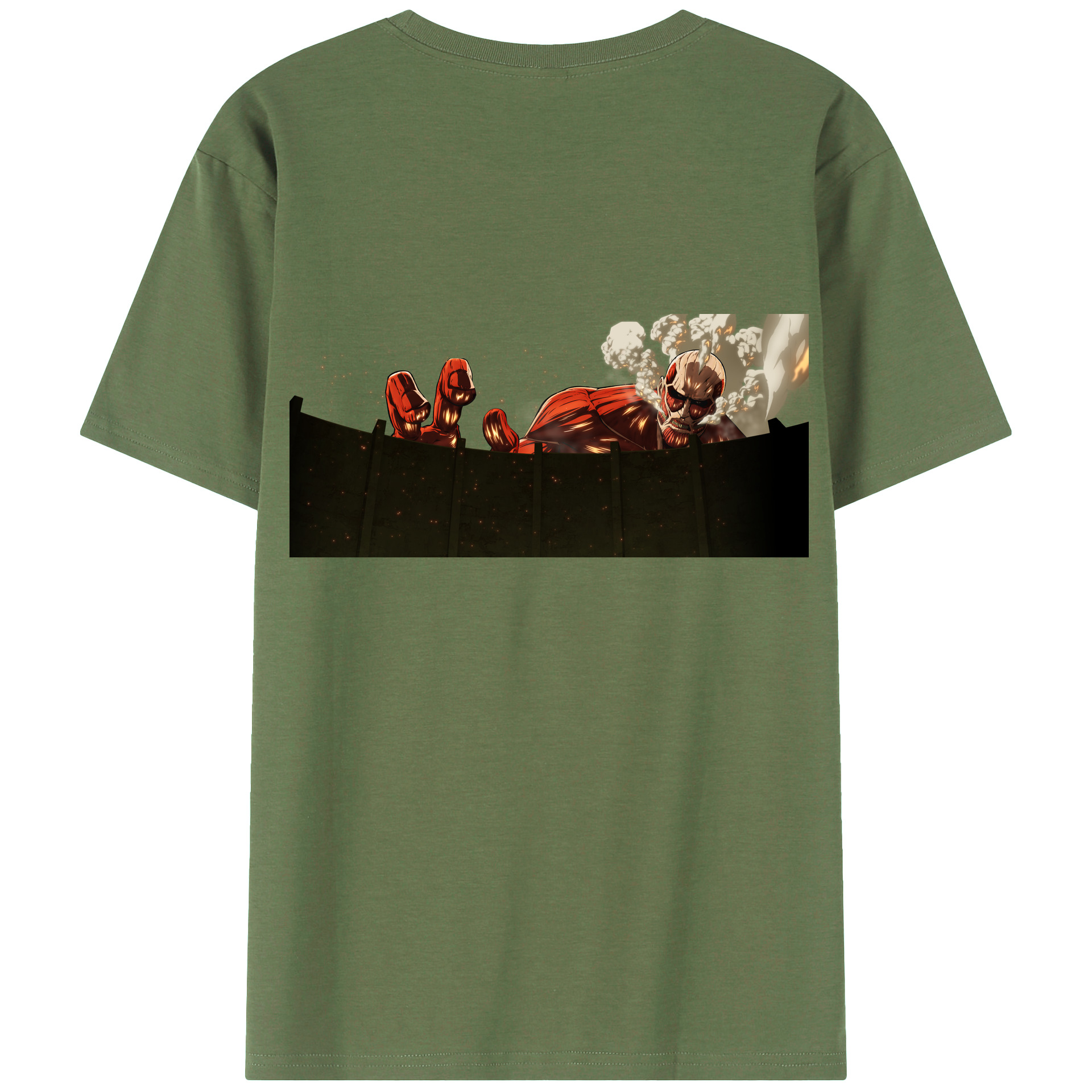 （画像用） 進撃の巨人 Attack on Titan 綿100％ メンズ半袖Tシャツ（バックプリント） 通気性